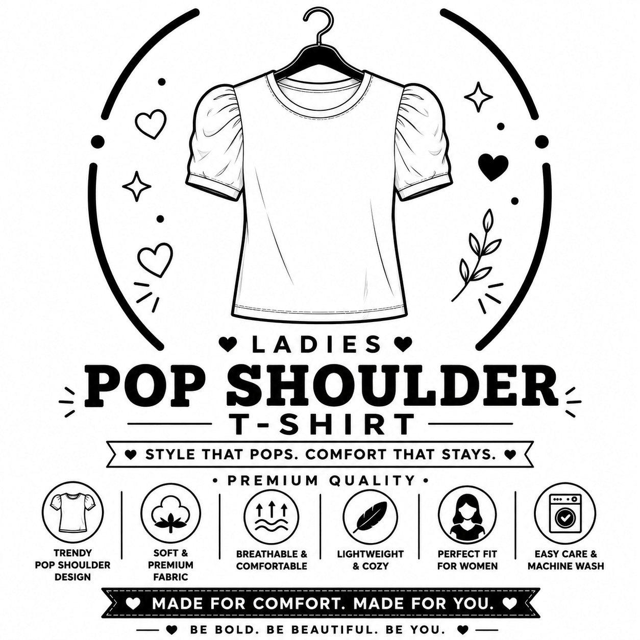 Pop Shoulder Tshirt
