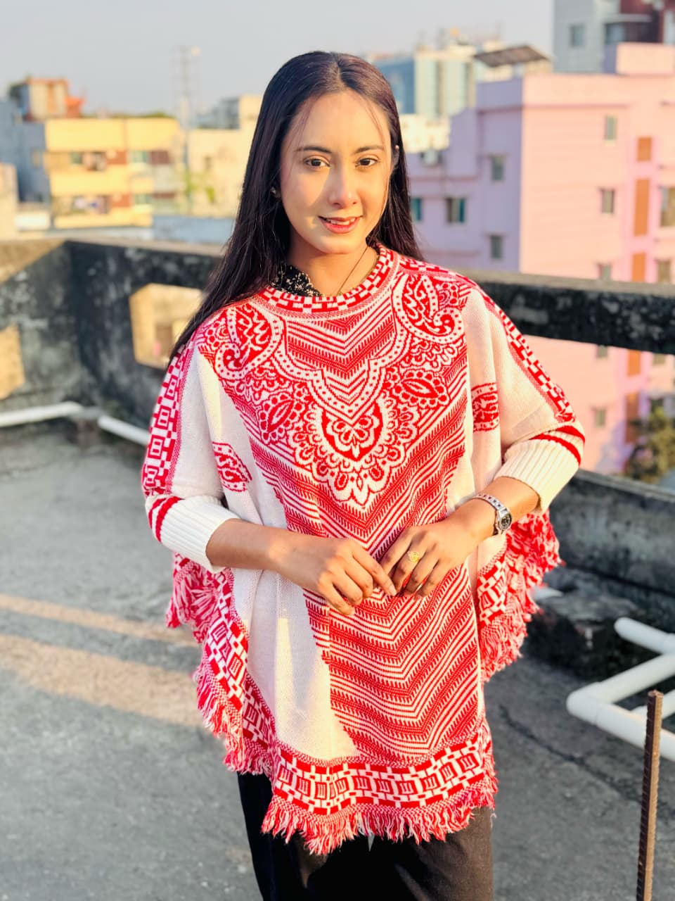 Ladies winter poncho