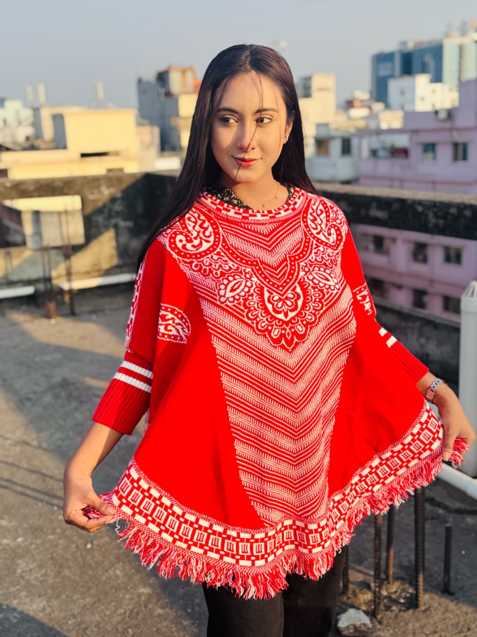 Ladies winter poncho