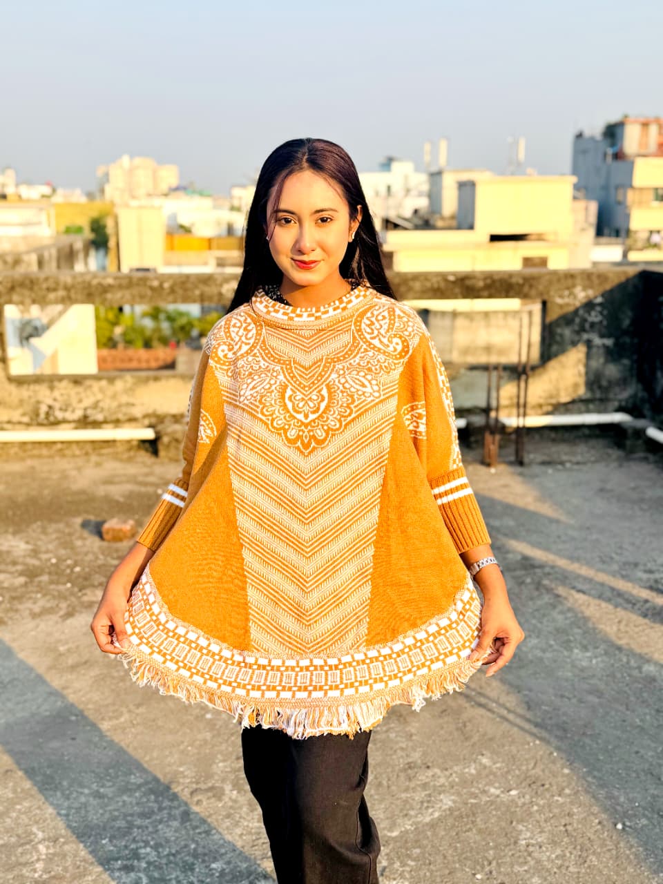 Ladies winter poncho